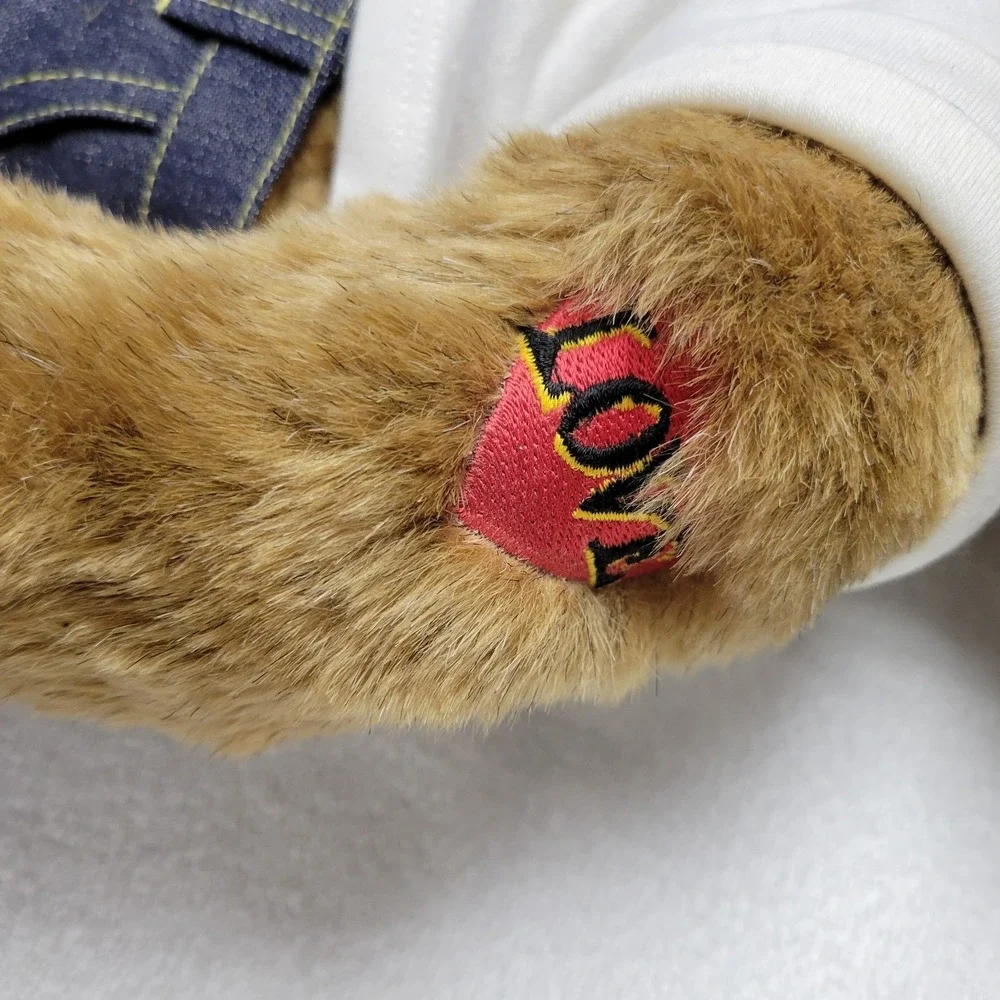 Authentic Handmade Vermont Teddy Bear w jeans T shirt & Heart tattoo
